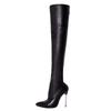 Comercio Exterior Transfronterizo Botas de Caña Alta por Encima de la Rodilla para las Cuatro Estaciones Cierre Trasero Bicolor Tacón Alto Fino Botas de Moda Sexy para Mujer