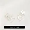 Pingente de Gato em Zircônio Banhado a Ouro 14K que Preserva a Cor Pulseira de Cristal com Contas Feita à Mão DIY Acessórios de Joalheria Gatinho