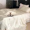 Conjunto de Edredom de Verão Tencel de Quatro Peças Estilo Princesa Fresco e Simples, Capa de Edredom de Verão, Lençol, Edredom de Verão para Ar Condicionado para Uso na Cama