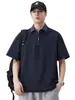 Ropa para Hombre Fengshe / Sudadera con Cremallera Polo de Manga Corta Marca Trendy Retro Japonesa Camiseta de Manga Media Tratamiento Anti-Arrugas