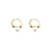 Pendientes Minimalistas Estilo Coreano Chapados en Plata Estilo Hong Kong de Gama Alta Nuevos de Moda Perla Francesa Directo del Fabricante