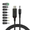 Adaptador USB para DC5.5+8 Cabo Booster para Roteador Modem Óptico Cabo de Carregamento 5V/9V/12V Alta Potência