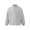 Yidao Vintage 2026 Primavera Nuevo Retro Americano Waffle Color Sólido Cuello Henley Holgado Casual Manga Larga Camiseta