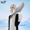 Conjunto de Tres Piezas de Invierno para Exteriores: Gorro de Lana Tejido Cálido, Gorro de Punto con Forro de Forro Polar Europeo y Americano, Protección contra el Frío para las Orejas, Guantes, Bufanda