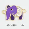 Joyería de Aleación Accesorios diy Elefante Goteo de Aceite Punto Diamante Incrustado Collar Pulsera Colgante Colgante Doble Colgante Venta al por Mayor Transfronteriza