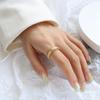 Anillo de Martillo Estilo Francés Marca Anillo de Textura de Papel de Estaño Acero de Titanio Dorado 18k Joyería Ins Anillo de Dedo para Mujer