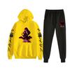 Anime Chop Ojo Rojo Akame ga KILL Sudadera con Capucha Cruzada Pareja Conjunto de Suéter y Pantalones para Hombres y Mujeres
