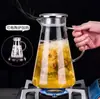 Hogar Gran Capacidad Vidrio de Borosilicato Alto Tetera de Agua Fría Lujo Ligero Antiexplosión Resistente a Altas Temperaturas Jugo de Frutas Bebida Tetera Triángulo Tetera de Agua Fría