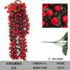 Flor falsa rosa parede pendurado flor rattan flor artificial sala de estar flor decorativa pendurado cesta parede pendurado flor decoração parede pendurado orquídea