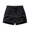 Bermuda Casual Masculina Lisa de Três Quartos, Bermuda Reta Solta Elástica Respirável, Calça Casual Masculina de Seda Gelada, Calça de Praia para Homens