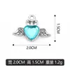 Colgante Corazón con Alas de Piedra Preciosa Charms para Collar Pulsera DIY Accesorios Venta Directa de Fábrica Lote Mixto Disponible Transfronterizo