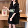 Verano 2025 Nuevo Estilo Estilo Holgazán Look Adelgazante Top Nuevo Diseño Chino Encaje Empalmado Algodón Puro Camiseta de Manga Corta para Mujer