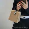 Nuevo 2022 Moda Bolso de Hombro de Paja Bolso de Mano de Perlas ins Nicho Bolso Cuadrado Versátil Bolso de Playa para Viaje