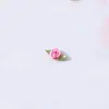Mini Cinta de Satén Flor de Rosa Pequeña Cinta Hoja Verde Flor Accesorios DIY Ropa Accesorios para el Cabello Fabricante de Regalos Al por Mayor en Stock