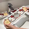 Bandeja de Gotejamento de Torneira Desenho Animado Fofo Cozinha Prova de Salpicos Secagem Rápida Tapete Banheiro Lavatório Diatomita Absorção de Água Tapete