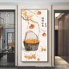 Nuevo estilo chino todo va bien caqui pintura de porche pintura decorativa para sala de estar que significa buen estilo chino pintura de porcelana de cristal pintura colgante versión vertical