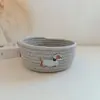 Cesta de Armazenamento Trançada, Cesta de Armazenamento para Mesa, Caixa de Armazenamento de Corda de Algodão, Estrutura Trançada, Estrutura de Gato Rosa, Cesta de Armazenamento