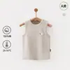 Ropa de Verano para Bebé de Algodón Puro Clase A, Chaleco sin Mangas para Recién Nacido, Camiseta, Top Calado para Bebé, Camisa Infantil con Abertura en el Hombro