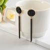 Pendientes de borla negra retro para mujer, pendientes largos de moda para mujer, pendientes exagerados personalizados de Corea del Sur, joyería de moda.