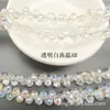 Cuentas Sueltas de Cristal Electrochapado Cuentas Aurora AB con Agujero Horizontal Accesorios para Pulseras DIY Cuentas de Vidrio Más Vendidas Cristal Fino Cuentas de Fresa