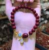 Pulsera Vintage al por Mayor de Arena Dorada Morada Cinnabar de Mina Antigua para Mujer, Joyería Étnica con Cuentas