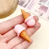 Colgante de Cono de Helado de Resina Multisabor de Comida Simulada de 5 Colores Accesorios de Joyería para Pendientes, Collares, Llaveros DIY
