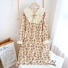 Pijama de Manga Larga para Mujer de Algodón Puro Crepé y Gasa de Algodón 100% Clase A para Primavera y Otoño, Batas, Ropa de Casa Holgada de Tallas Grandes