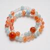 Pulsera Xia Zhou Chang Wan de Cristal Blanco Natural para Mujer con Ágata Roja y Aguamarina, Pulsera de Moda y Versátil al por Mayor