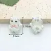 Oso de Peluche con Lazo 3D Estampado de Dibujos Animados Aleación Agujero Recto Accesorios para Cadena de Teléfono Llavero DIY