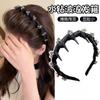 Aro de Cabelo Topo Craniano Alto com Strass Diário de Luxo Leve para Uso Externo Aro de Cabelo Dentado Antiderrapante para Usar na Parte de Trás Lavar o Rosto Aro de Cabelo Novo Estilo para Mulheres