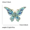 Broche de Mariposa Incrustado de Diamantes de Alta Gama Europeo y Americano para Mujer, Hebilla de Pañuelo de Seda con Goteo de Aceite de Mariposa Retro de Palacio, Alfiler de Corsage para Chaqueta Cardigan