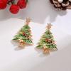 Pendientes de árbol de Navidad con incrustaciones de diamantes, creativos y exagerados, de estilo europeo y americano, personalizados y elegantes, para mujer.