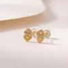 Pendientes de botón con diseño geométrico de doble rombo entrelazado S925 Plata de ley Yuebao Jewelry Adornos para la oreja Suministro directo de fábrica Dropshipping