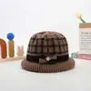 Moda de invierno gorro de lana grueso y cálido con forro polar para ancianos para mujeres, mamá, sombrero para mediana edad y ancianos