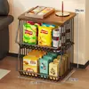 Estante de Almacenamiento para Cocina, Estante Móvil de Varias Capas para Snacks y Juguetes para Sala de Estar, Canasta para Encimera para Frutas, Verduras y Condimentos