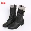 Nuevo en stock: Botas Martin de suela plana de talla grande para mujer con ribete de lana, comercio exterior europeo y americano, invierno 2026