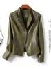 Chaqueta Corta de Cuero para Mujer, Corte Entallado, Elegante Abrigo de Cuero, Primavera y Otoño 2026, Chaqueta de Cuero Talla Grande