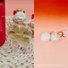 Colgante de Oso Pequeño Princesa de Oro Puro 999 Buena Suerte Serie Orejas de Conejo de Peluche Cordón Artículo Caliente de Transmisión en Vivo de Tiktok