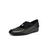 Sapatos de couro legítimo com bico redondo e elástico cruzado com boca rasa, confortáveis, macios, de pele de carneiro, sapatos baixos, novos sapatos femininos
