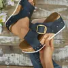 Chanclas de Playa con Hebilla de Cinturón de Suela Gruesa Transfronterizas para Mujer 2025 Nuevo Estilo de Verano Plataforma Talla Grande Casual Sandalias de Una Tira 43