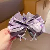 Pasador de Dibujos Animados Kroomi para Niños Tocados de Pequeña Princesa para Niñas Accesorios para el Cabello de Niñas Listón de Moño Morado Pasador
