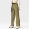 Pantalones de Carga Pájaro Carpintero Niños 2024 Nuevos Casual Rectos Otoño e Invierno Cremallera Lateral Forro Polar Engrosados Pantalones de Mecanismo