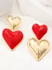 2026 Nuevos Pendientes Europeos y Americanos Retro Exagerados con Forma de Corazón Doble, Diseño Único y Moda Versátil para Mujer