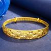 Pulseira estrelada de areia flash galvanizada a vácuo banhada a ouro 24k céu estrelado brilhante pulseira de casamento aberta push-pull