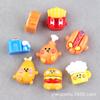 Comida e Brincar Smiley Face Resina Acessórios Hambúrguer Batatas Fritas Coxa de Frango Pão Creme Caseiro Gel DIY Interior do Carro DIY Acessórios DIY