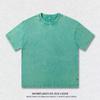 Camiseta de Algodón Puro Estilo Retro Americano Holgada Moderna de Manga Corta Casual Versátil Off-Shoulder de Media Manga Camiseta de Algodón Puro para Hombres y Mujeres
