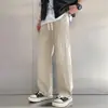 Pantalones de verano finos de seda de hielo para hombre transfronterizos, secado rápido, holgados, talla grande, con caída, pierna ancha, pantalones largos casuales frescos para hombre