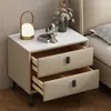 Mesita de Noche de Madera Maciza Modelo Minimalista Moderno 2025 Uso en Dormitorio Hogar Apartamento Pequeño Gabinete de Almacenamiento de Noche de Lujo Ligero