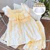Pijama Sling Feminina com Bojo Algodão Nuvem Verão Novo Cor Sólida Doce Estilo Ins Manga Orelha Shorts Roupa de Casa