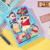 Joytop Serie de Cómics Shin-Chan Hebilla Magnética con Forma de Cuaderno A6 de Cuero PU de Aspecto Elegante